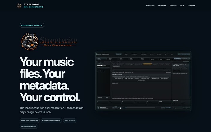 Home page of Streetwise Meta Workstation 6.0