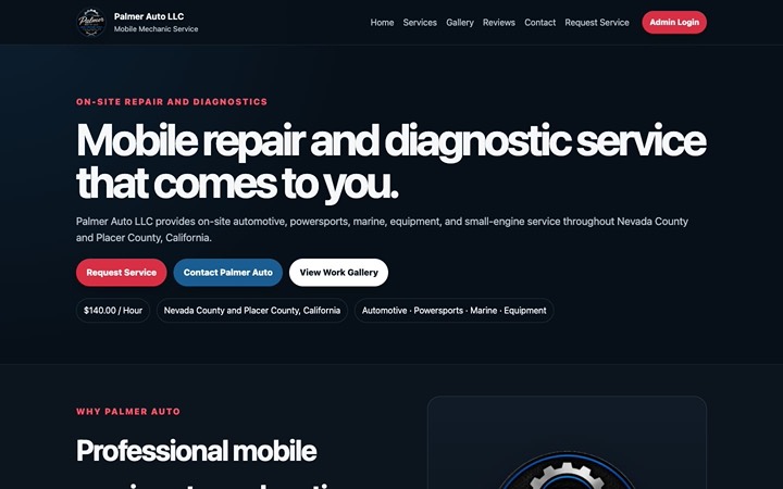 Home page of Palmer Auto LLC