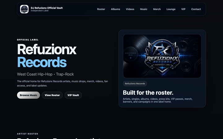 Home page of Refuzionx Records